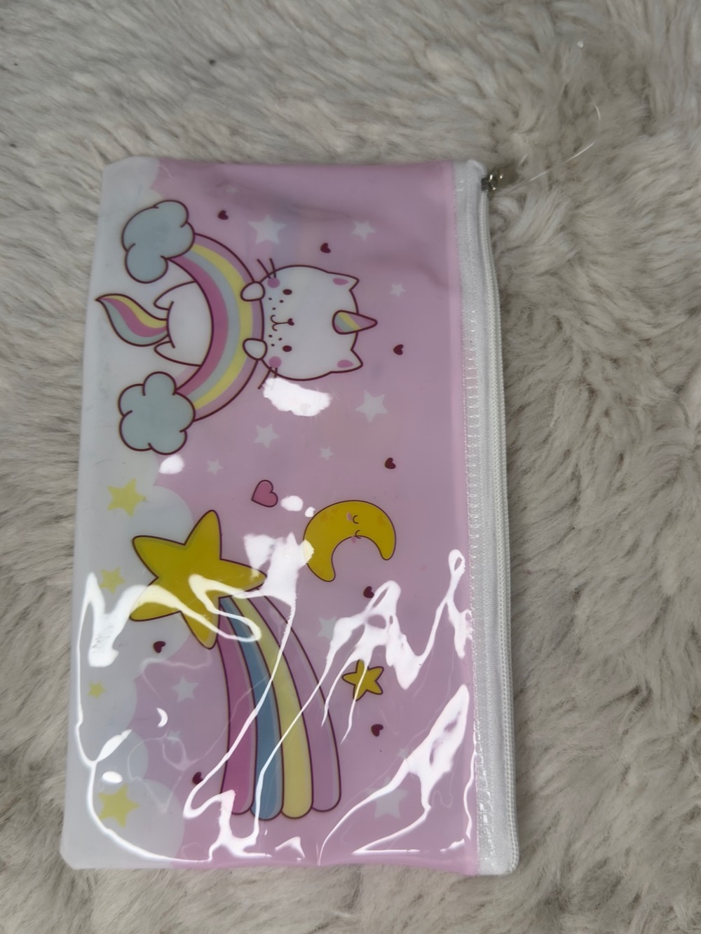 Pink Unicorn Rainbow Zip Pouch for Kids